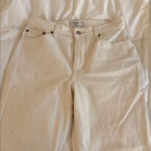 Abercrombie & Fitch Cream Ultra High-Rise Jeans